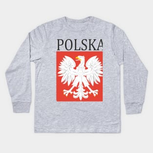 Polska Coat of Arms Kids Long Sleeve T-Shirt